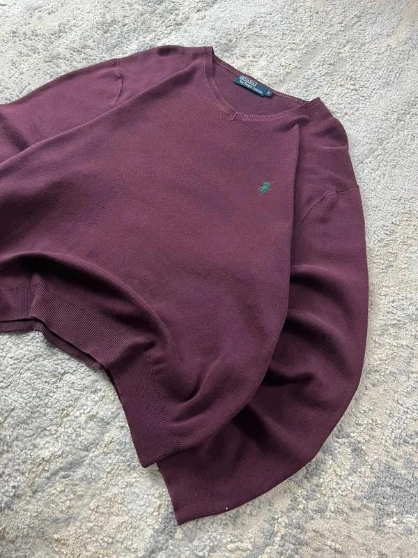 Suéter gola V vinho Polo Ralph Lauren tamanho M – photo 5